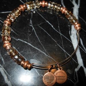 Alex And Ani Bracelet Copper Glass Beads Charms